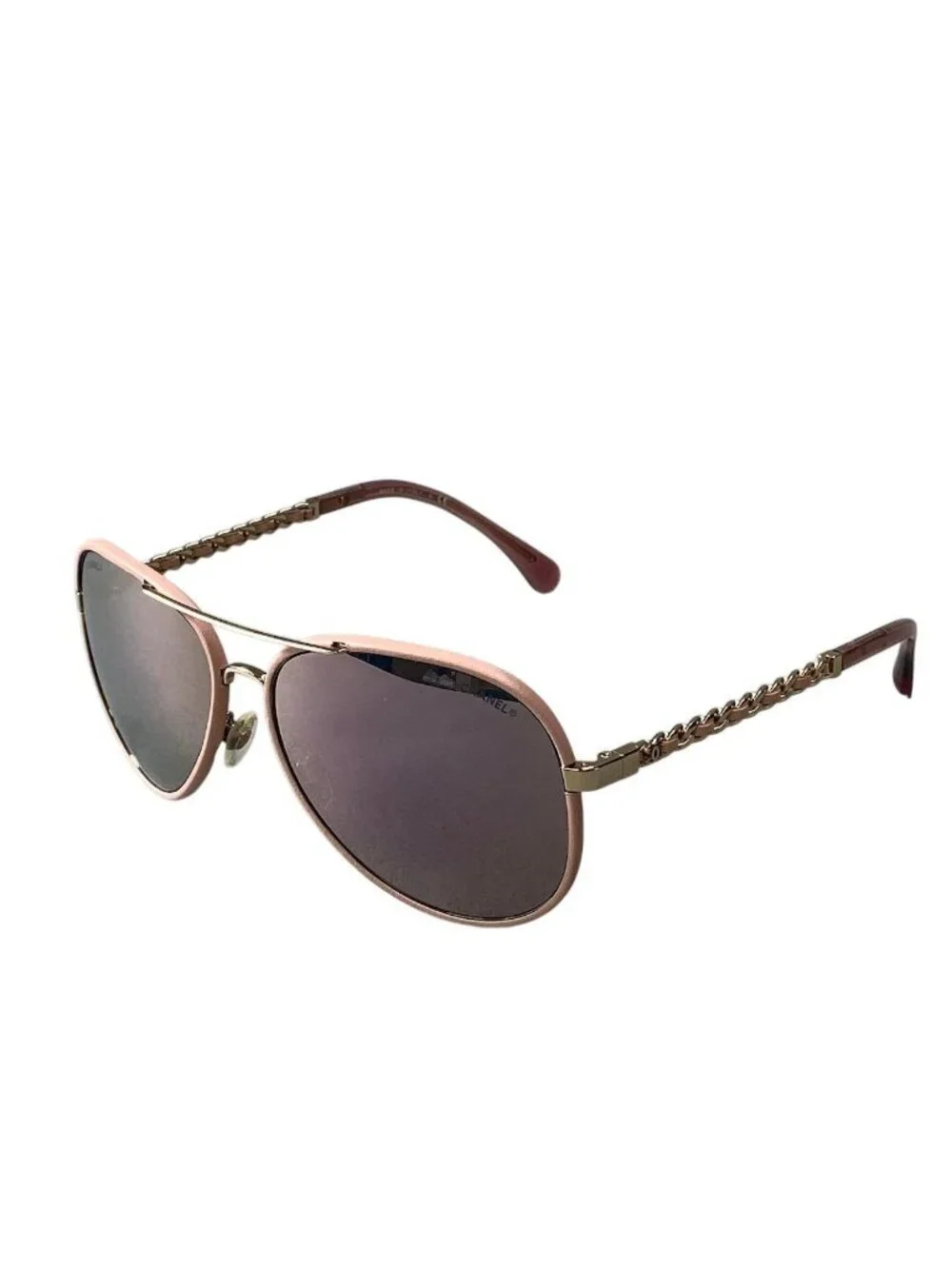 Chanel CC Logo Side Chain Pilot Sunglasses Eyewear
